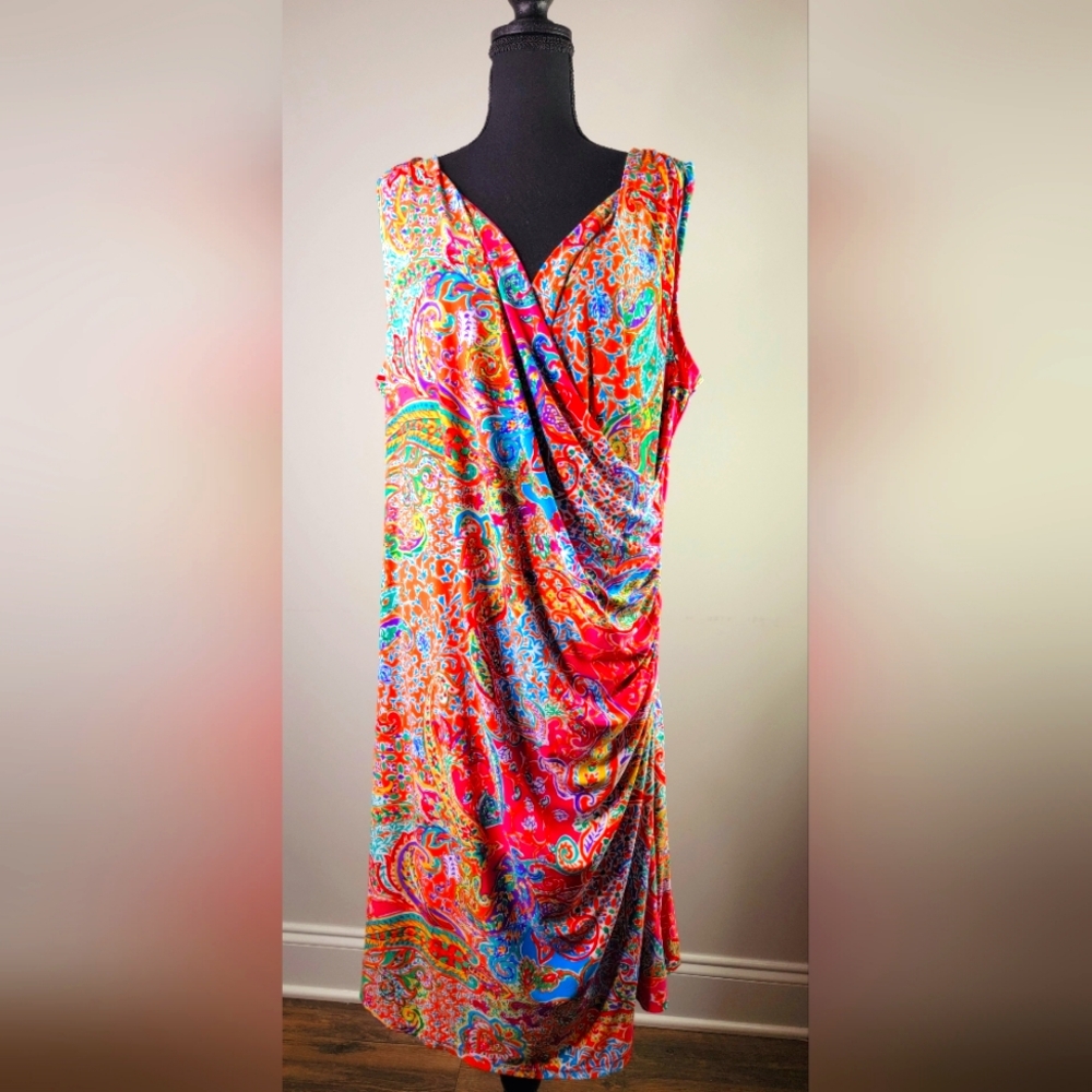 Ralph Lauren Multicolor Paisley Midi Dress